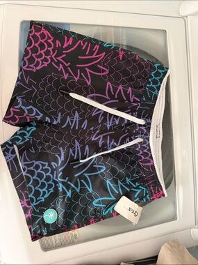 ZYIA Kids Swim Trunks in Black print